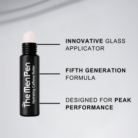 The Men Pen eyebrow filler application on brow demonstrating precise hair-like strokes