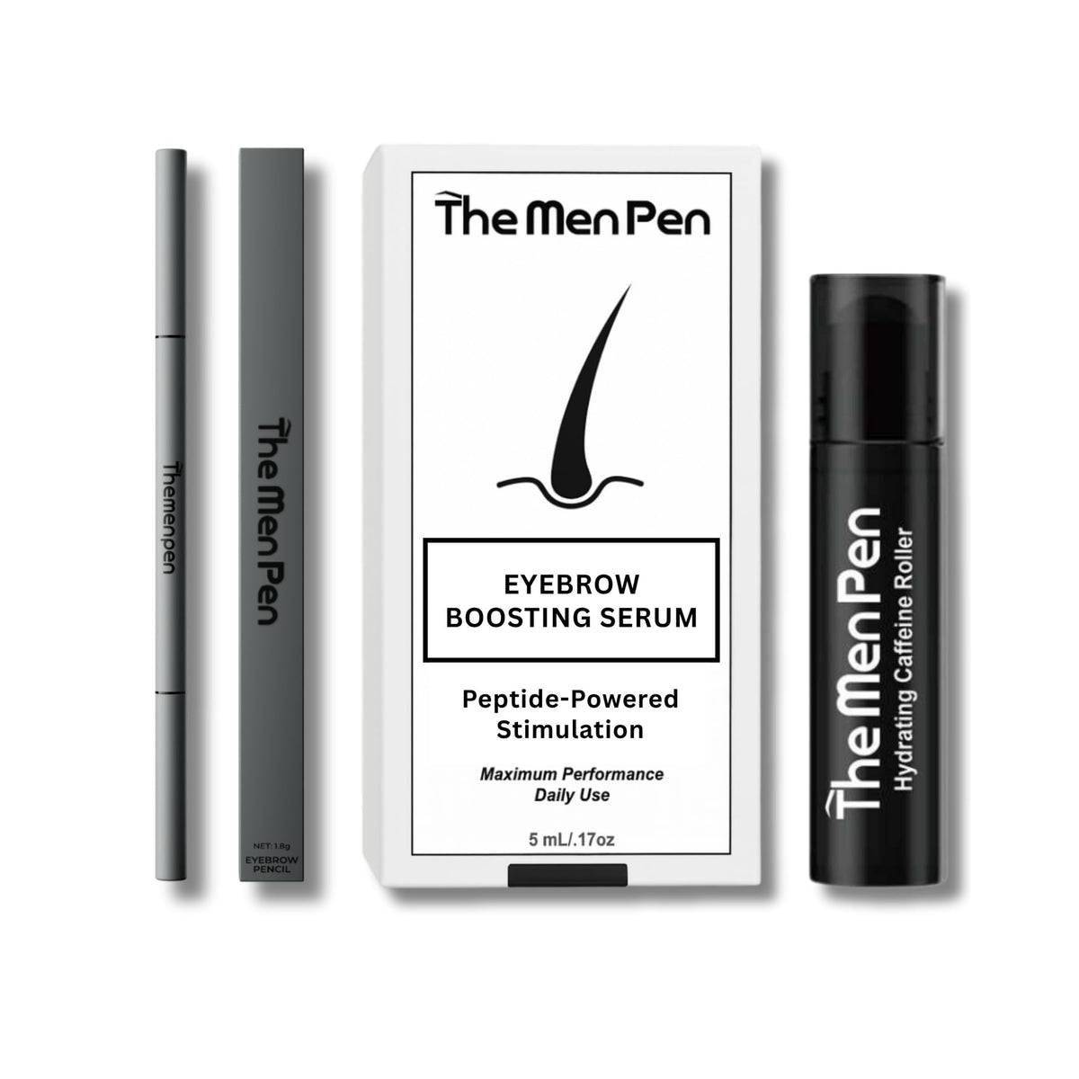 The Men Pen front packaging showing the full grooming trio and travel-ready design