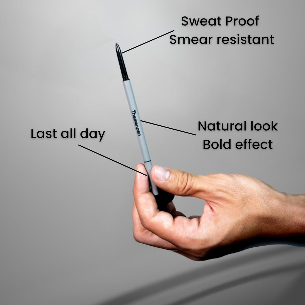The Men Pen on a grooming table with other tools showing quick touch-up readiness