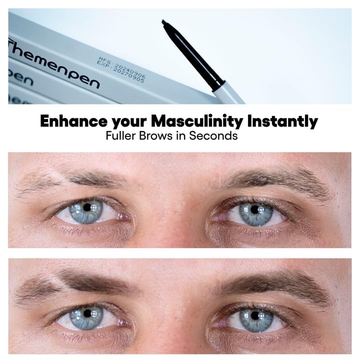The Men Pen precision tip close-up for natural hair-like strokes