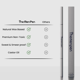 The Men Pen texture swatches showing lightweight, blendable formulas for natural finish