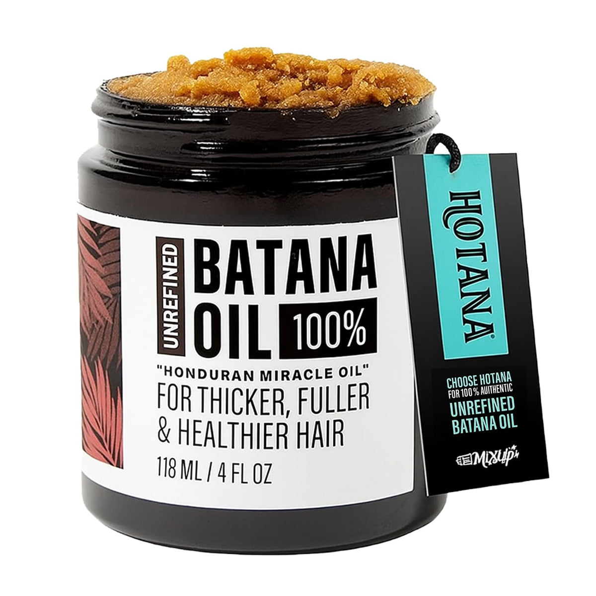 The-Mix-Up front jar view showing pure Batana oil benefits