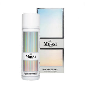 The Mossi London bottle front view showing product branding and size for clarity