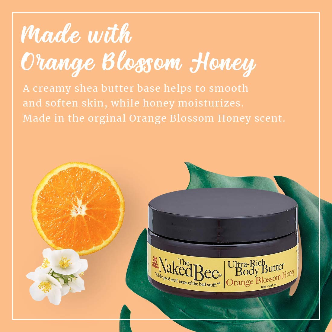 The Naked Bee open jar revealing creamy shea butter texture for intense hydration benefit