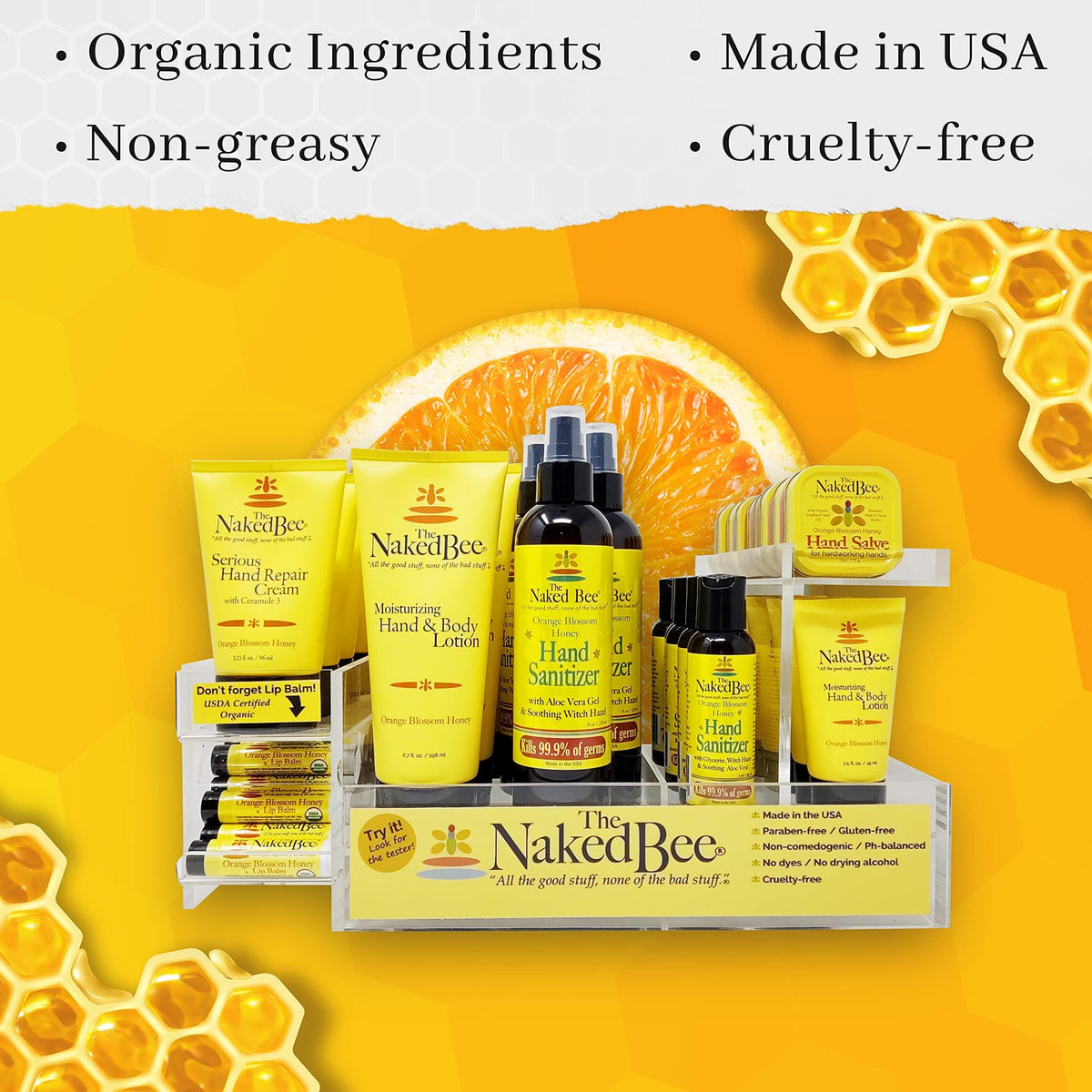 The Naked Bee Coconut bottle top shot emphasizes easy dispensing and tropical hydration
