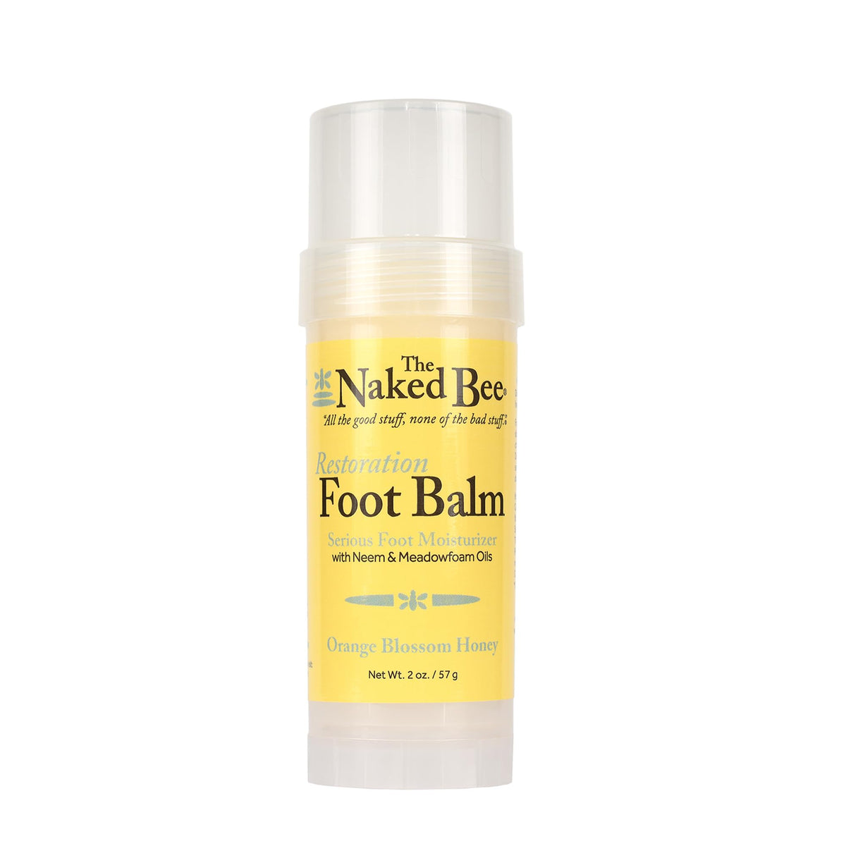 The Naked Bee front bottle view showing label and orange blossom honey scent benefit