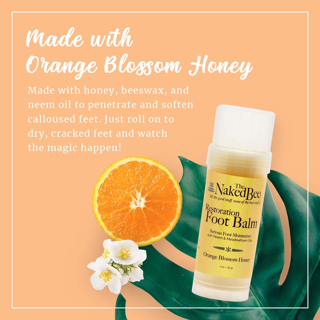 The Naked Bee roll-on applicator close-up for targeted, mess-free heel treatment