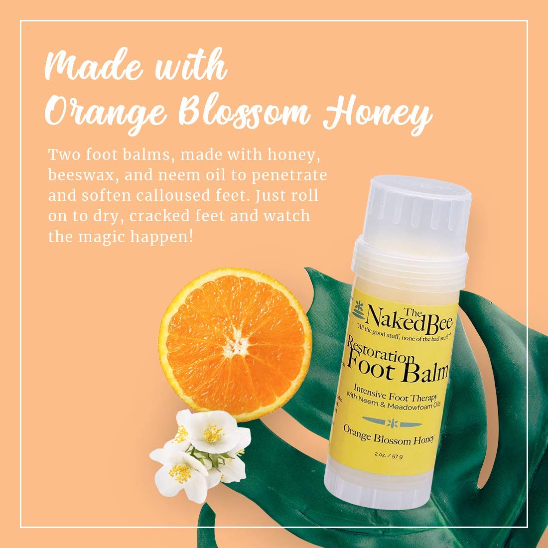The Naked Bee roller applicator close-up for precise, mess-free foot treatment