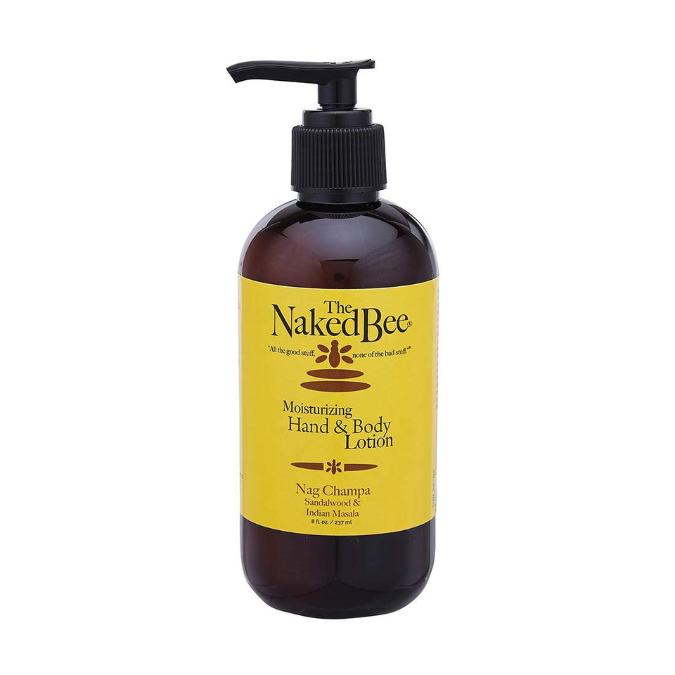 The Naked Bee front packaging 8oz shows product and scent for easy identification