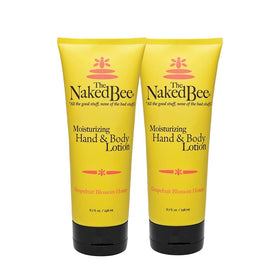 The Naked Bee front packaging showing two 6.7oz bottles and bright label benefit