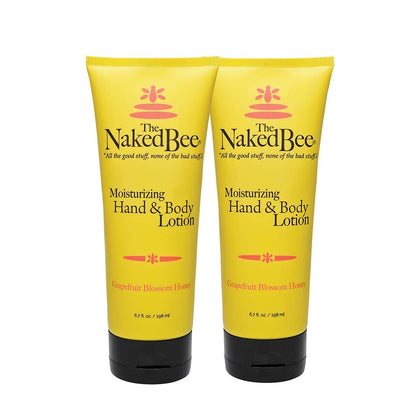 The Naked Bee front packaging showing two 6.7oz bottles and bright label benefit