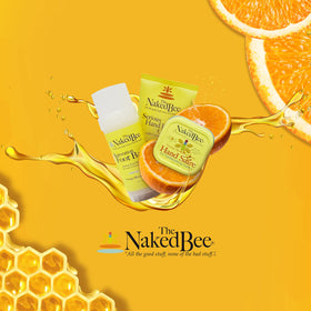 The Naked Bee lifestyle bathroom counter display conveying everyday routine