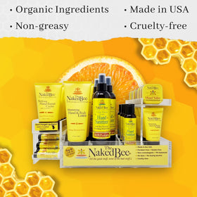 The Naked Bee lotion texture swipe showing creamy lightweight consistency for fast absorption