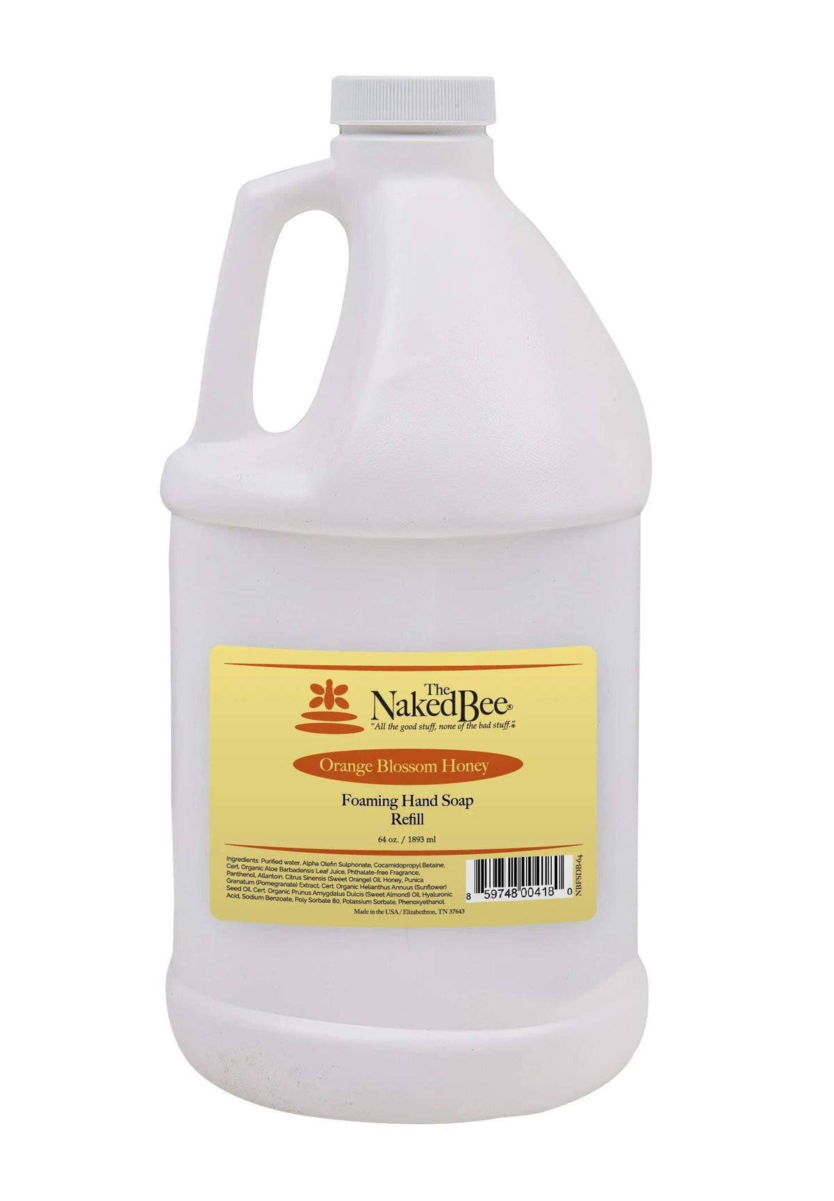 The Naked Bee front label showing scent and refill benefits