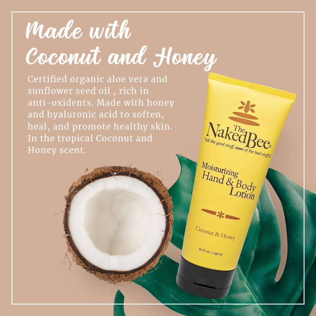 The Naked Bee pump top dispensing lotion for easy, mess-free application