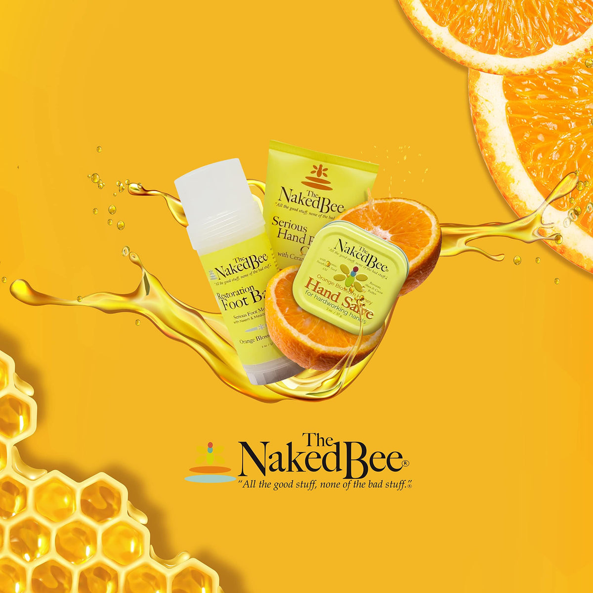 The Naked Bee six-pack stacked to show value and individually wrapped bars