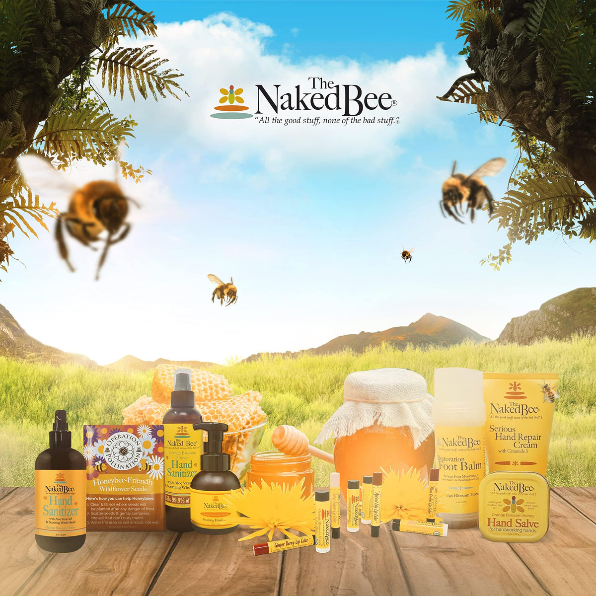 The Naked Bee soap on a bathroom shelf evoking natural, cruelty-free routine