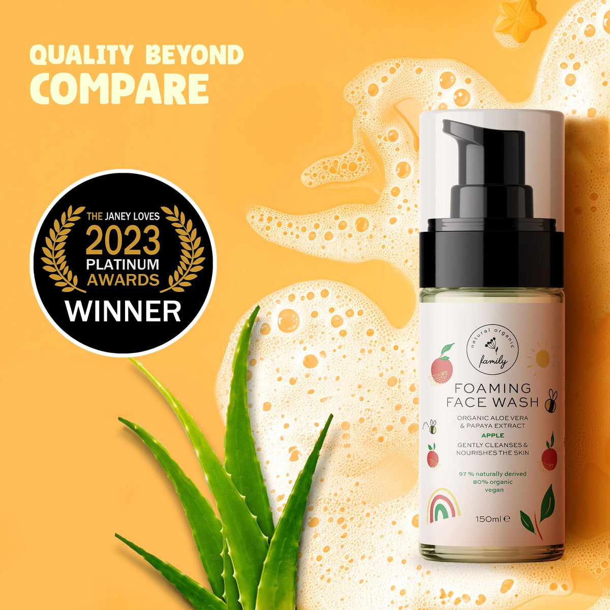 The Natural and Organic Family organic aloe vera gel image highlighting hydration and soothing