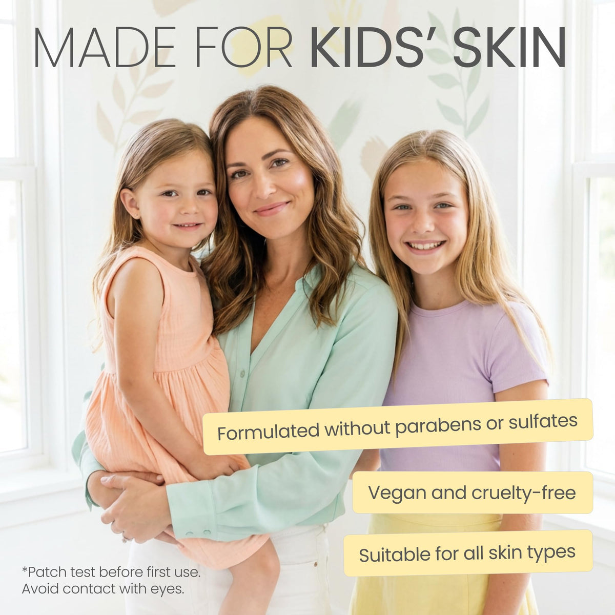 The Natural and Organic Family unscented cream pump with cream dollop demonstrating easy application