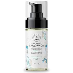 The Natural and Organic Family front packaging showing gentle unscented face wash benefit