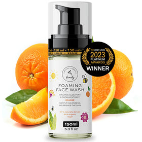 The Natural and Organic Family front bottle view showing gentle organic cleanser