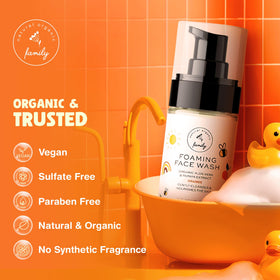 The Natural and Organic Family label close-up showing organic ingredients list