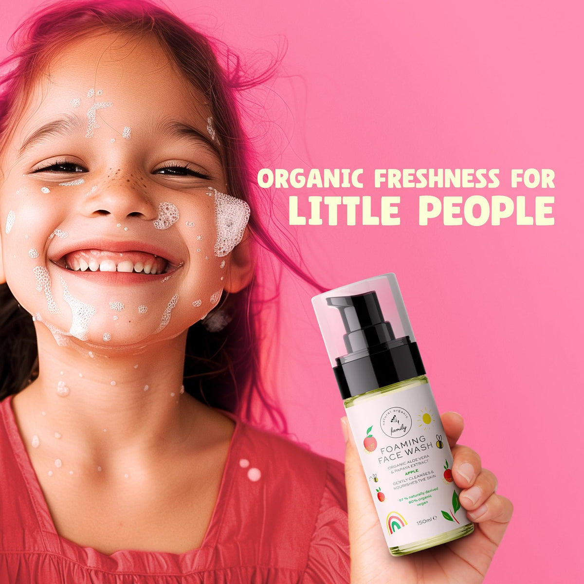 The Natural and Organic Family ingredient label close-up emphasizing transparency and organic content