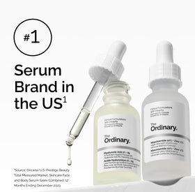 The Ordinary on bathroom vanity with mirror, portraying daily routine convenience and brightness