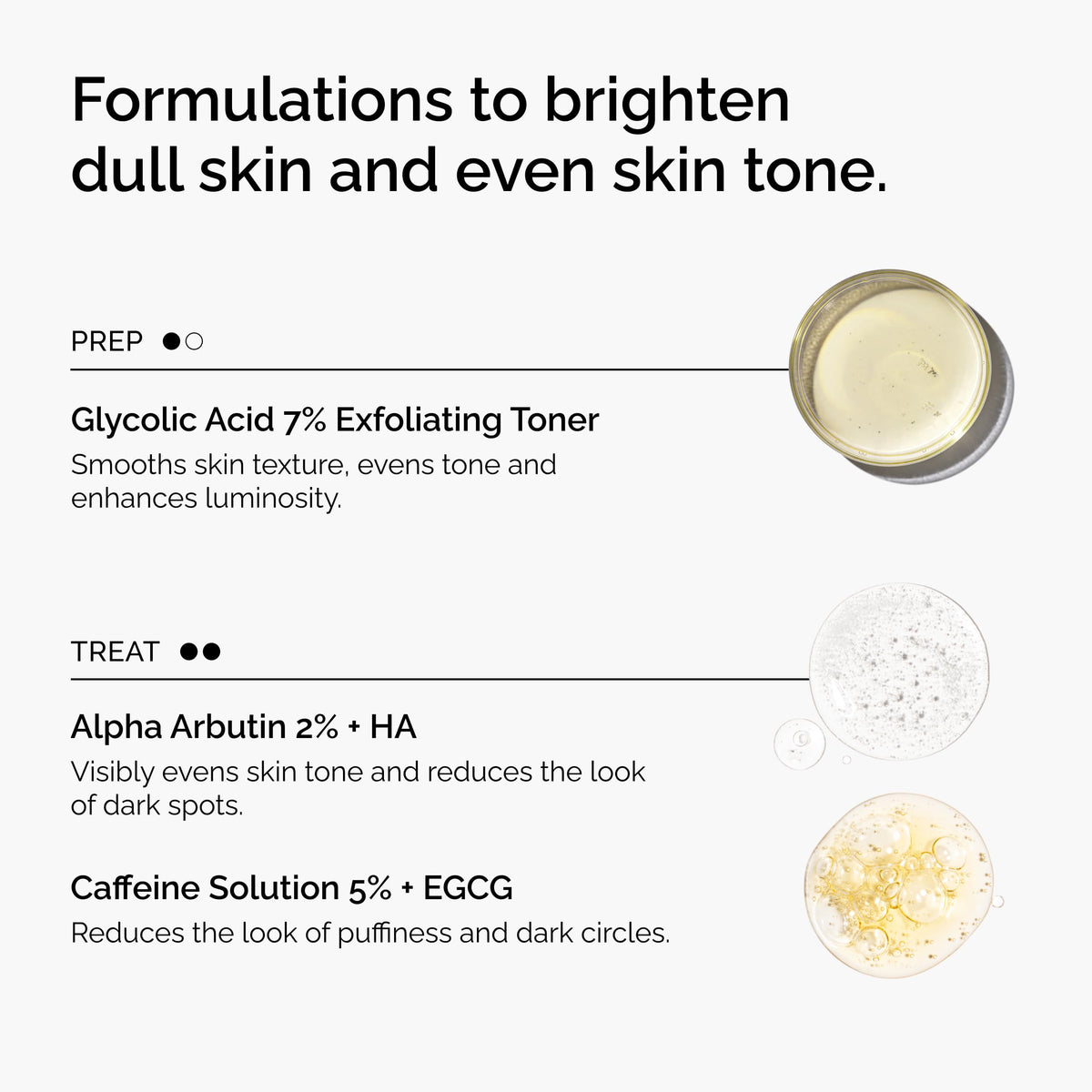 The Ordinary caffeine eye solution dropper near eye area to reduce puffiness