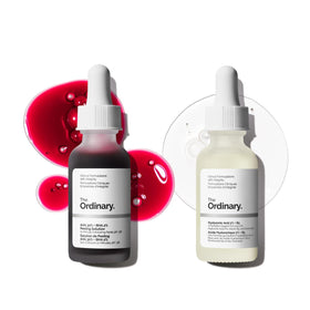 The Ordinary front packaging showing both bottles and clear branding for easy identification and shelf appeal