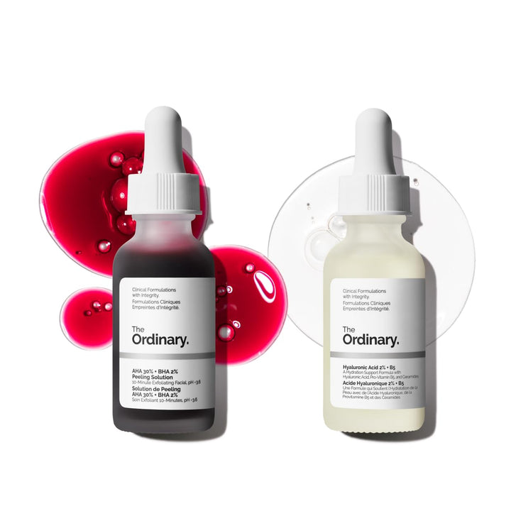 The Ordinary front packaging showing both bottles and clear branding for easy identification and shelf appeal