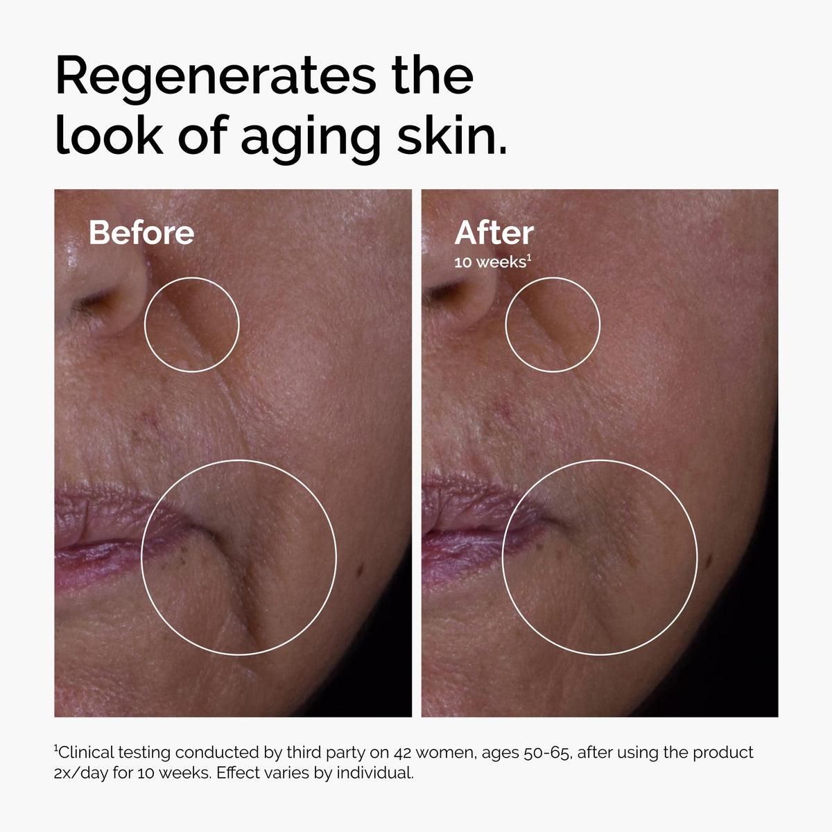 The Ordinary applied to neck, demonstrates targeted firming and coverage benefit