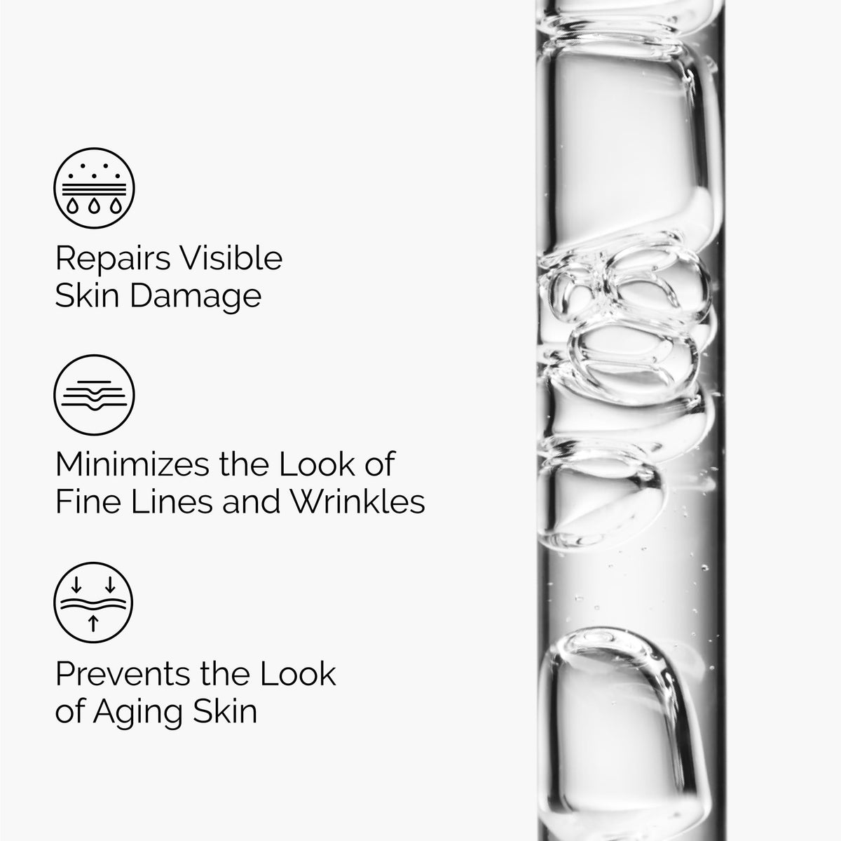 The Ordinary texture close-up of serum, lightweight smooth finish benefit