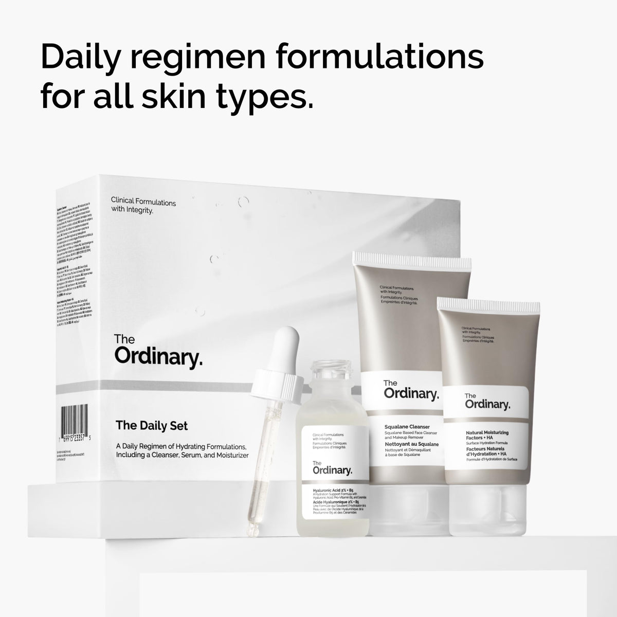 The Ordinary hyaluronic acid serum dispensing in hand to show lightweight hydration boost