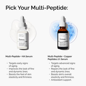 The Ordinary product with ingredient representation illustrating peptide-rich formula benefits