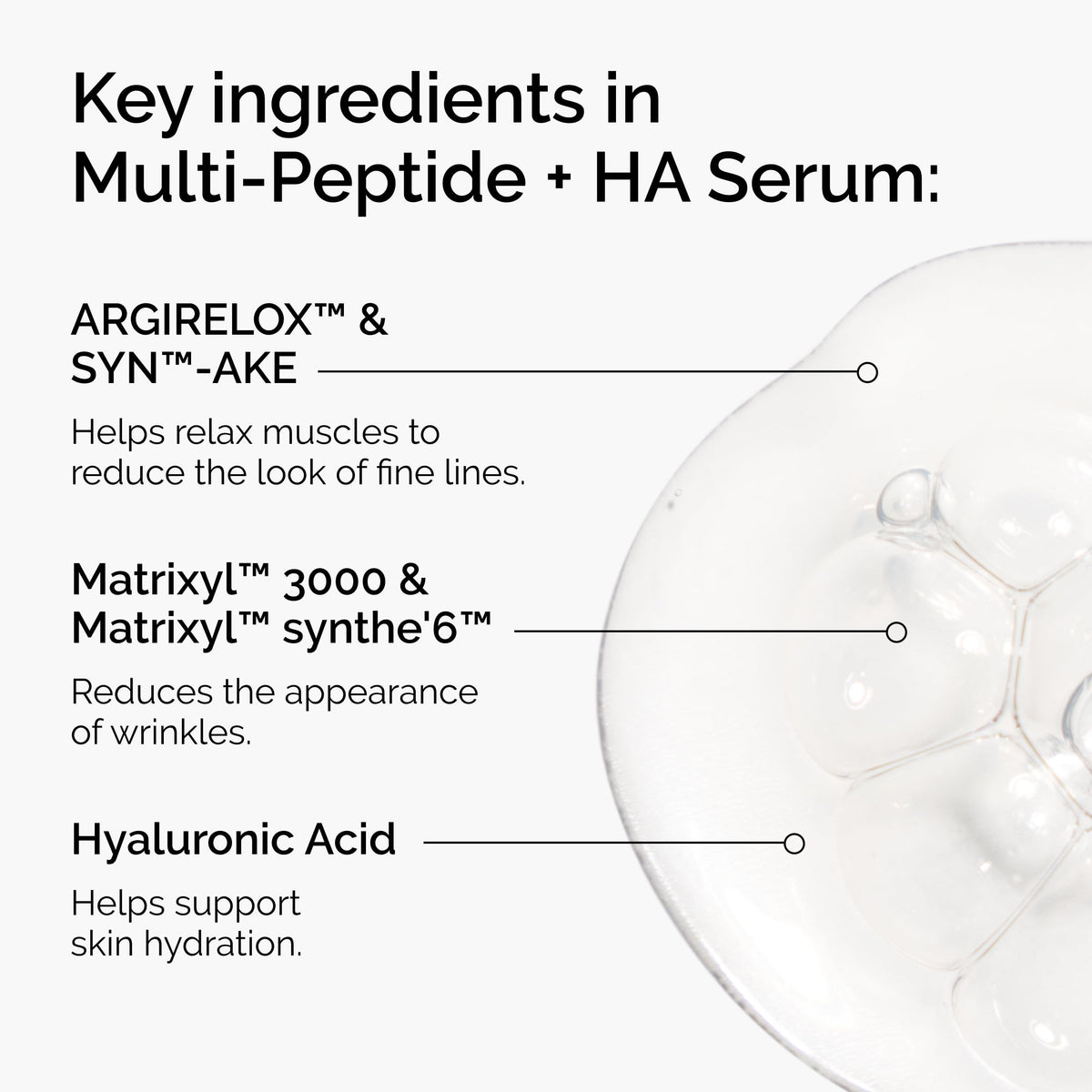 The Ordinary dropper dispensing serum highlighting smooth texture and fast absorption benefits