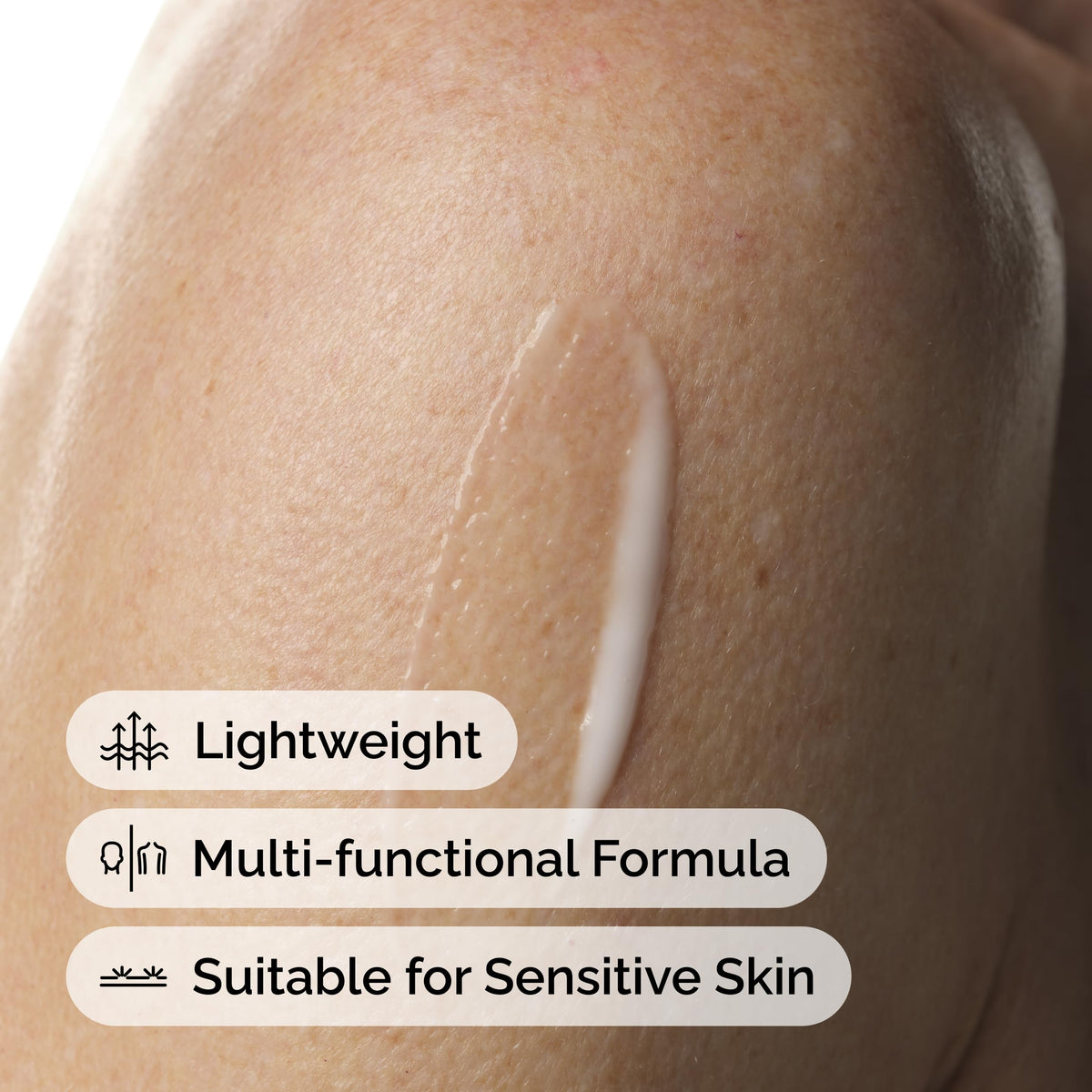 The Ordinary being applied to forearm demonstrating even coverage and fading spots
