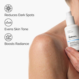 The Ordinary emulsion texture dispensed on hand showing lightweight hydration
