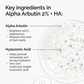 The Ordinary alpha arbutin serum swatch showing lightweight hydrating texture