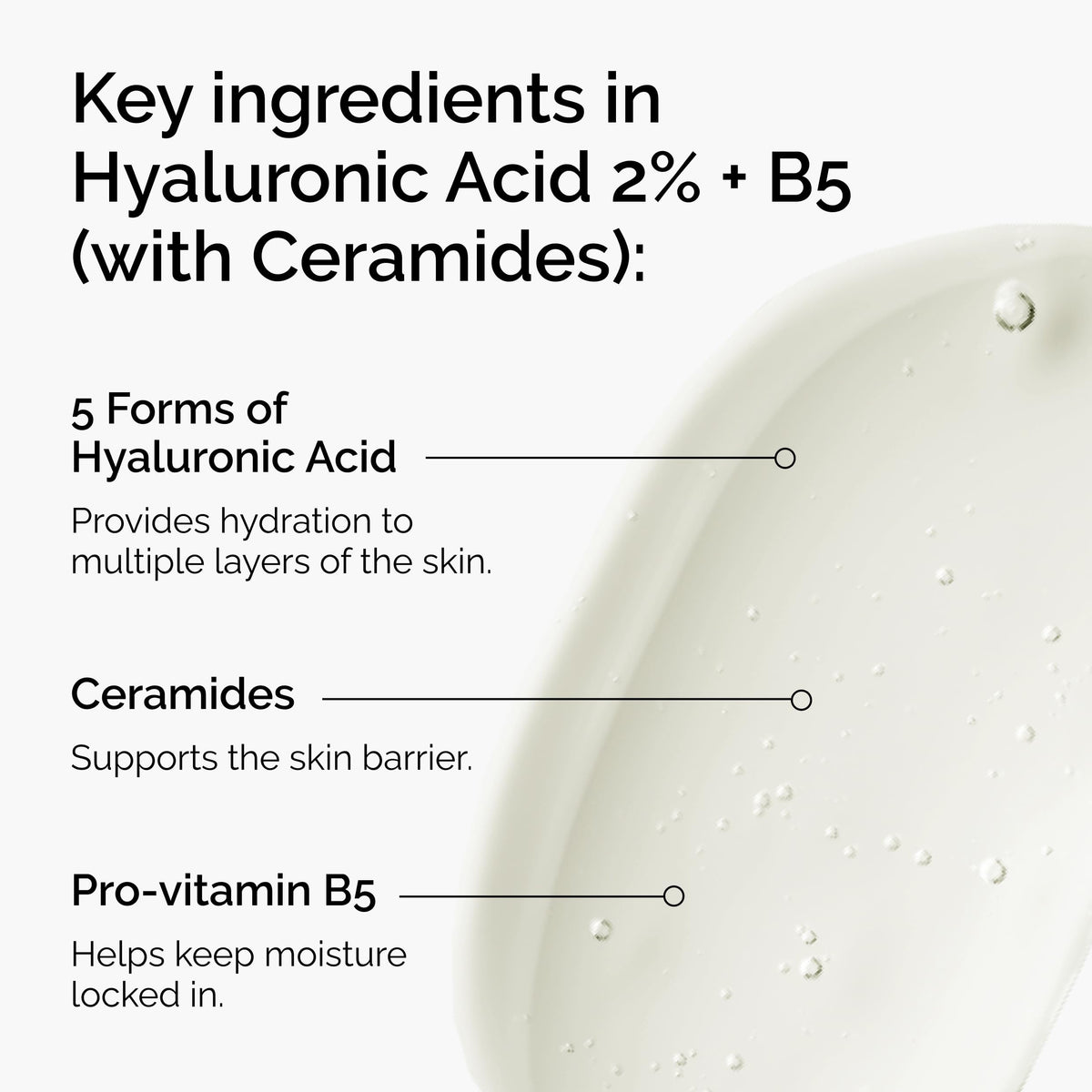 The Ordinary hyaluronic serum on hand displaying lightweight gel texture and instant hydration benefit