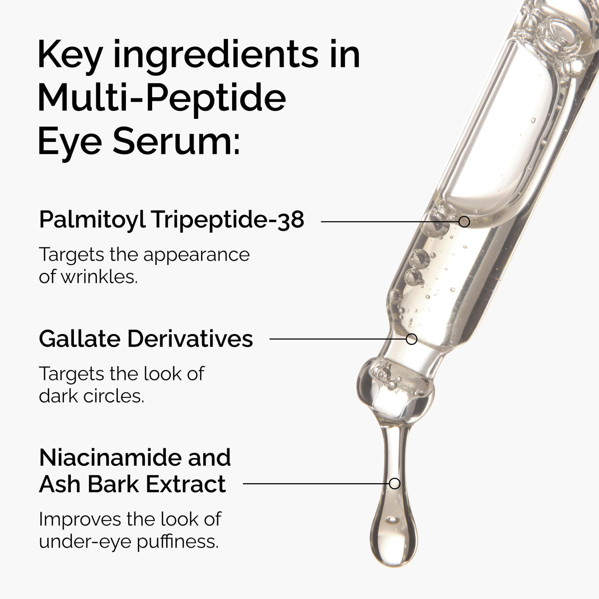 The Ordinary serum texture closeup, showing lightweight gel consistency for quick absorption