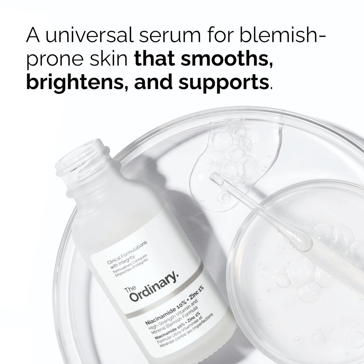 The Ordinary serums laid flat with active-ingredient visuals for clarity