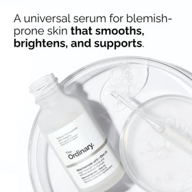 The Ordinary serums laid flat with active-ingredient visuals for clarity