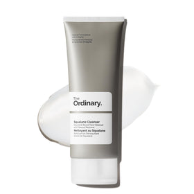 The Ordinary front packaging showing cleanser bottle and clear product benefits