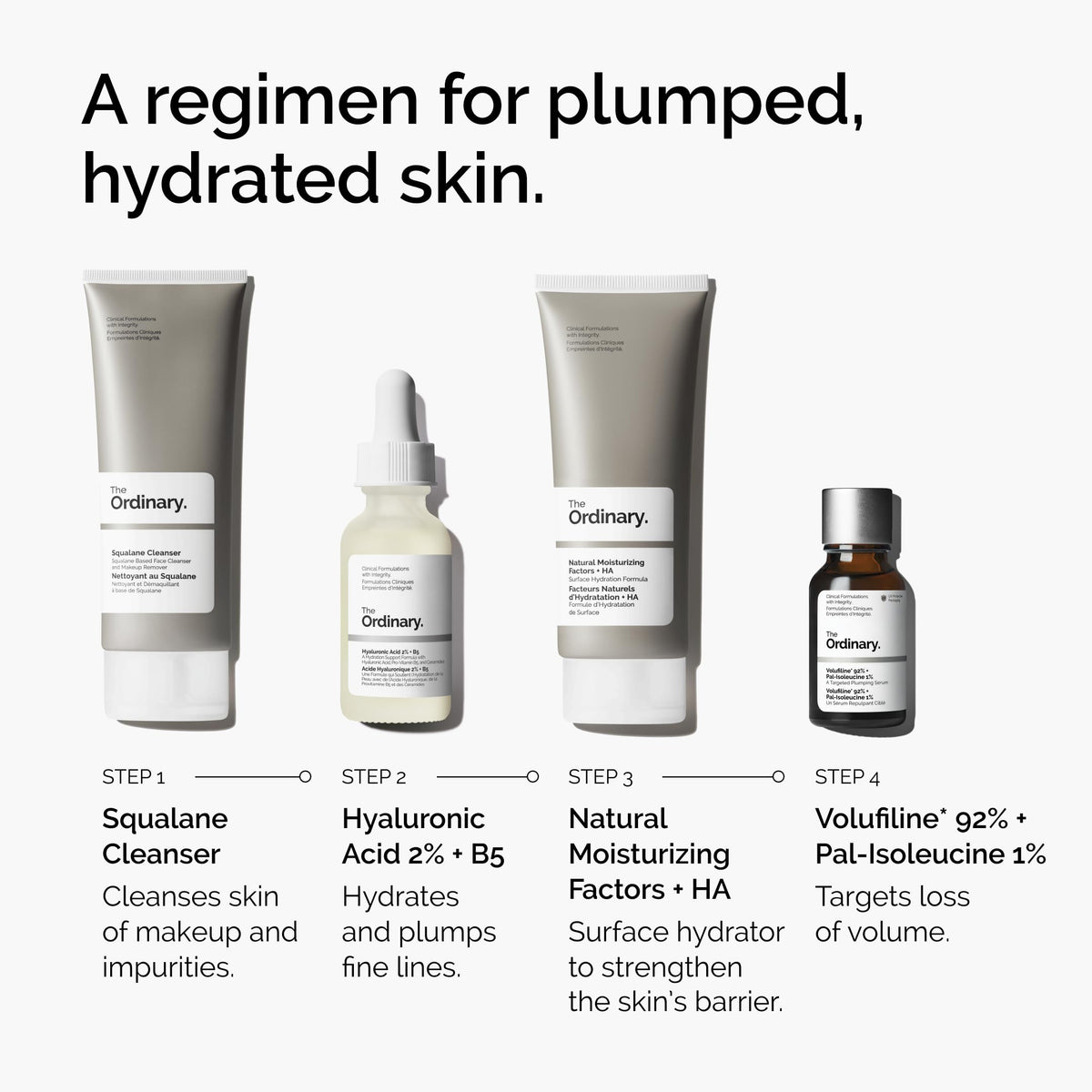 The Ordinary applied under-eye demonstrating targeted plumping benefit