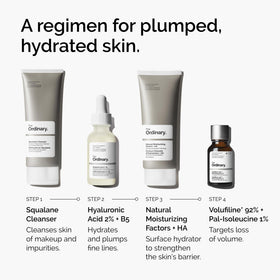 The Ordinary applied under-eye demonstrating targeted plumping benefit
