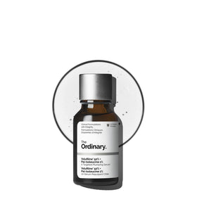 The Ordinary bottle front view showing label and compact 0.5 oz size benefit