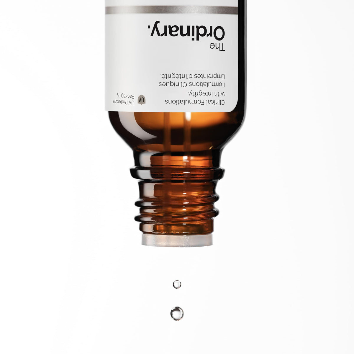 The Ordinary on a bathroom shelf in natural light highlighting routine use