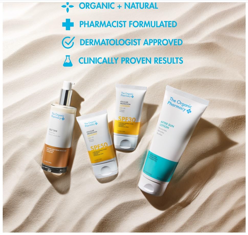 The Organic Pharmacy face application detail showing gentle, buildable coverage