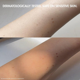The Organic Pharmacy lotion texture close-up showing smooth, blendable consistency